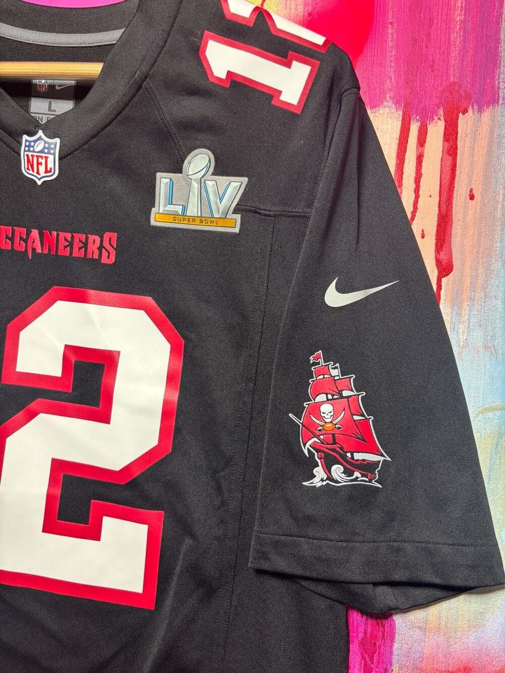 Nike Tom Brady Tampa Bay Buccaneers Super Bowl LV Game Jersey - Black - Size L